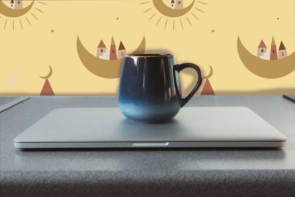 Minimal peel and stick wallpaper office