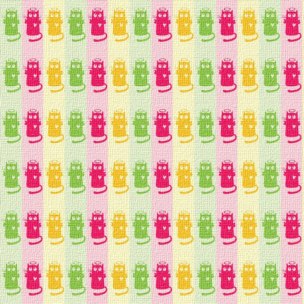 3 Color Cat Angelic Peel and Stick Wallpaper Textured