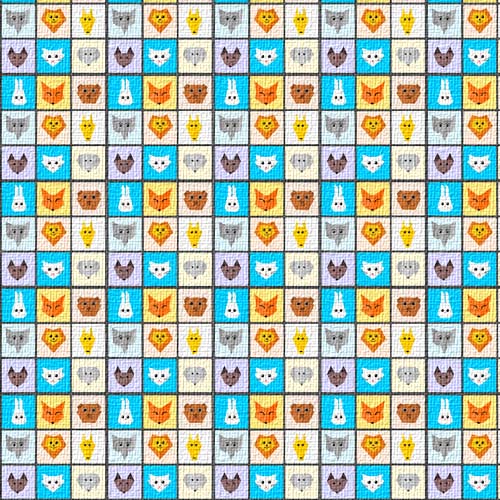 Baby Animal Collage Peel And Stick Wallpaper with Canvas Texture