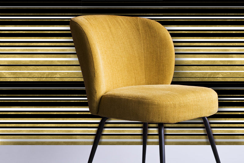 Black White and Gold Stipes Removable Wallpaper