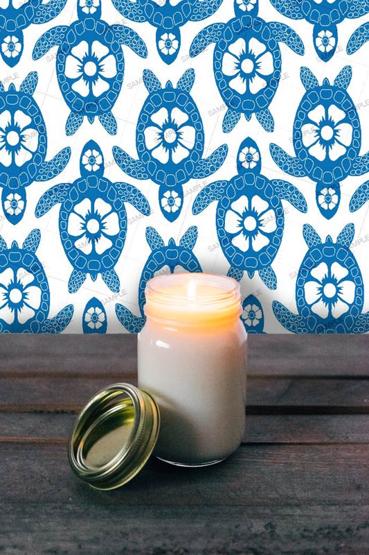 Blue Sea Turtle Peel and Stick Wallpaper