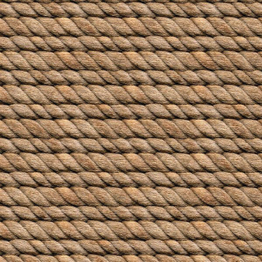 Close-up of a canvas textured rope with a brown and beige color scheme.