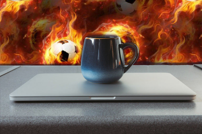 Flaming Soccer Balls Peel and Stick Wallpaper