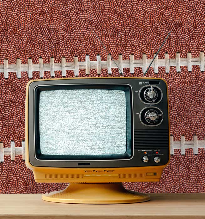 Football Leather with Laces Horizontal Peel and Stick Wallpaper