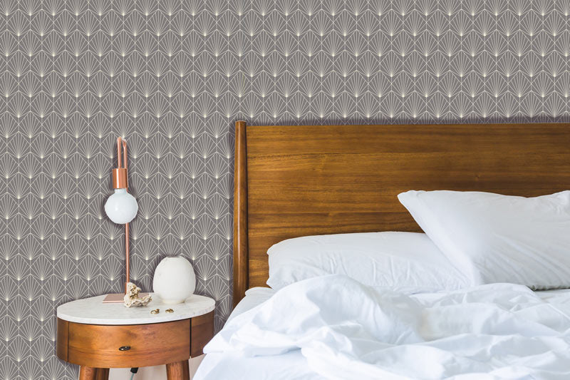 Gray Diamond Fan Art Deco Removable Wallpaper