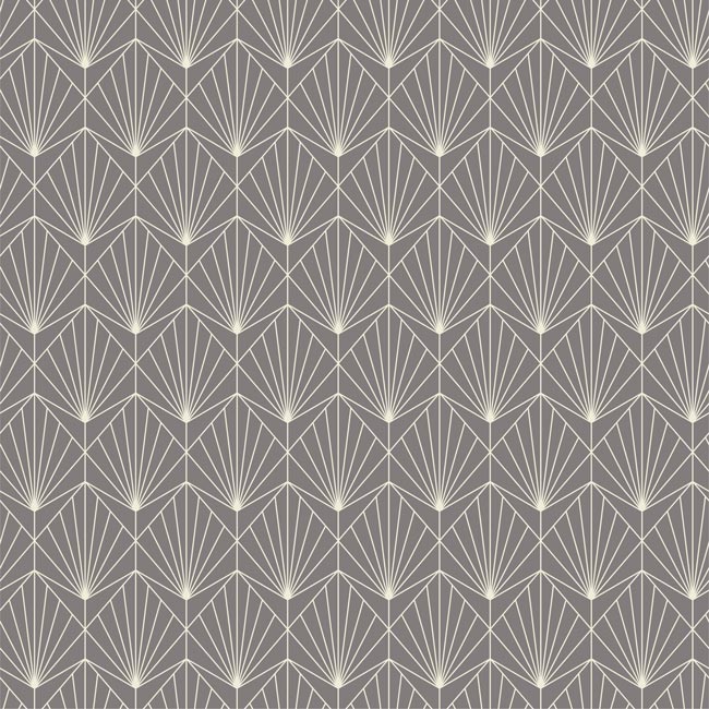 Gray Diamond Fan Art Deco Removable Wallpaper