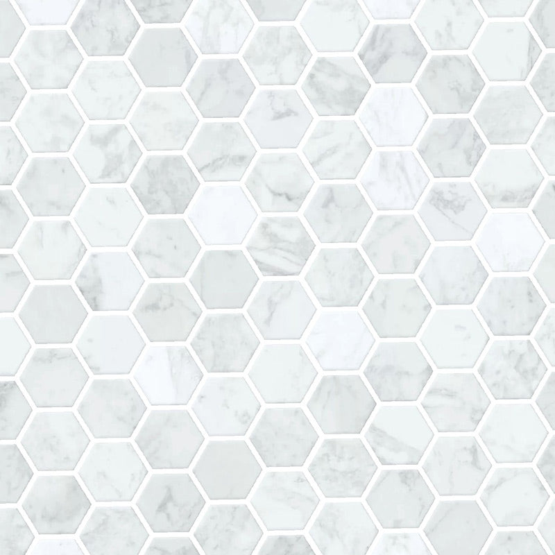 Hex Marble Tile Peel and Stick Wallpaper