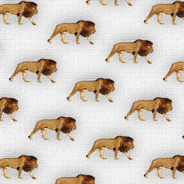 Pattern of lions walking on a textured canvas background