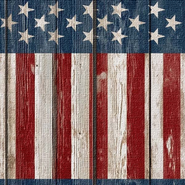 Patriotic Wood Peel and Stick Wallpaper with Canvas Texture