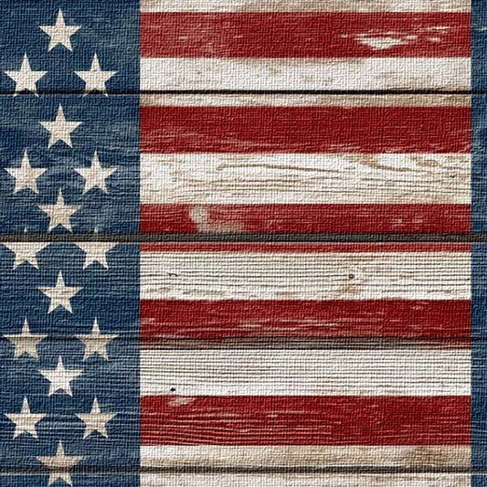 Patriotic Wood Peel and Stick Wallpaper with Canvas Texture