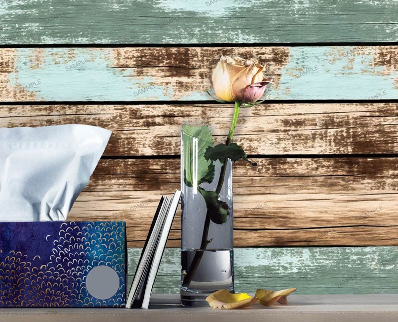 Shabby Chic Destressed Wood Panels Peel and Stick Wallpaper