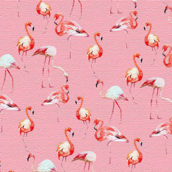 Pattern of flamingos on a pink background peel and stick wallpaper with texture