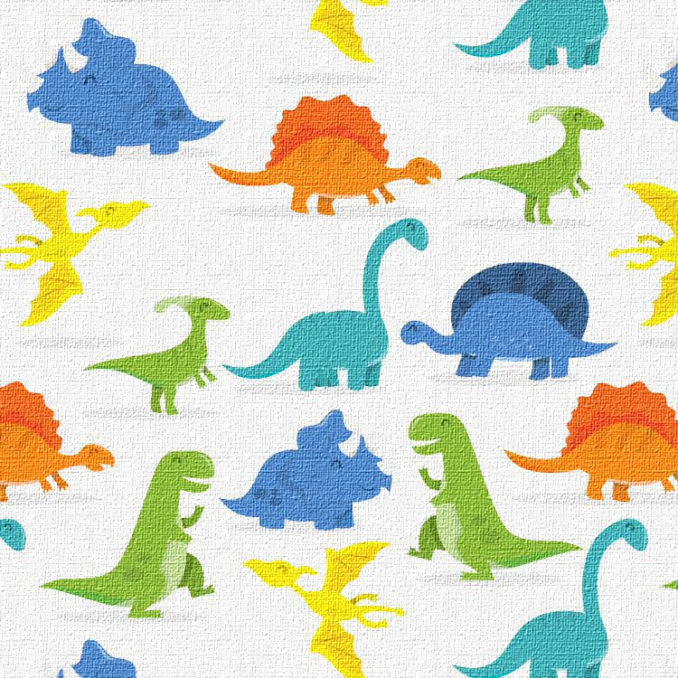 Textured Cartoon Dinosaurs Peel and Stick Wallpaper