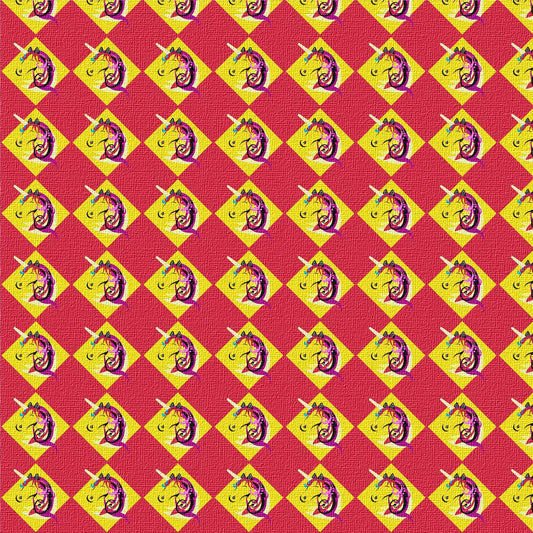 Unicorn Diamond Pattern Yellow & Red Textured Peel and Stick Wallpaper
