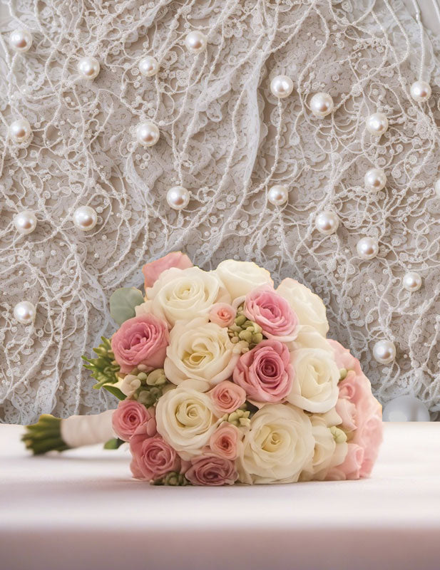 Lace With Pearls Removable Wallpaper