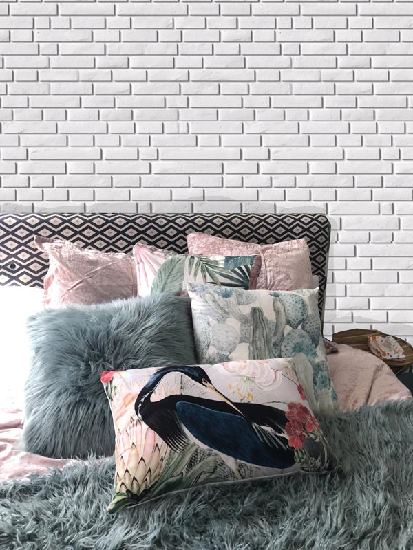 White Brick Wall Peel and Stick Wallpaper