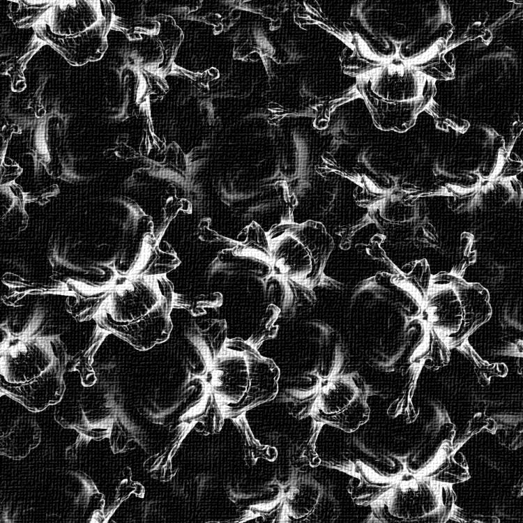Textured Skull & Cross Bones Black and White Peel and Stick Wallpaper