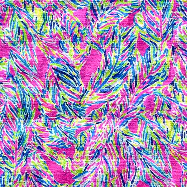 Colorful pattern with pink, blue, green, and purple on a multicolored background
