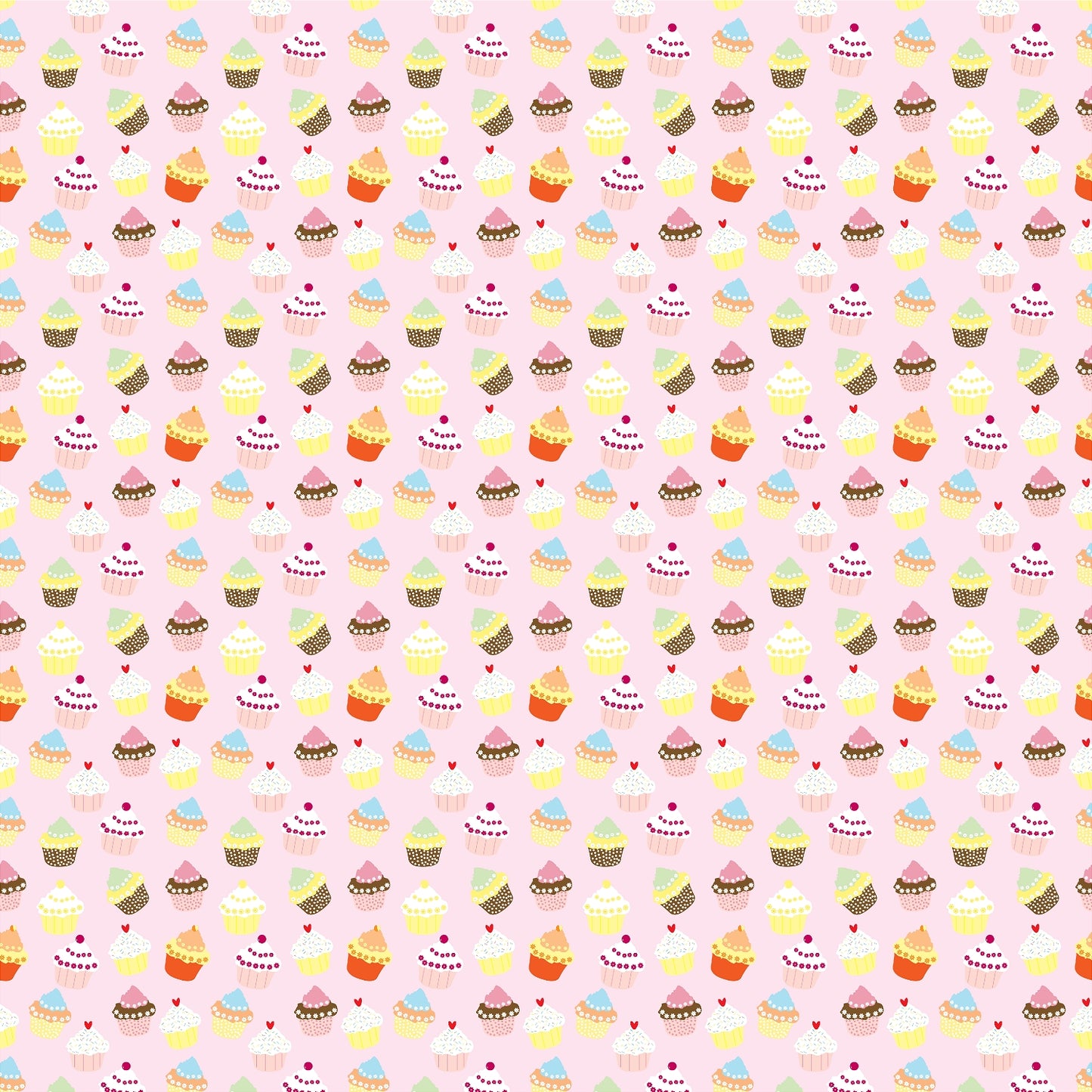 Yummy Cupcakes on Pink Peel and Stick Wallpaper