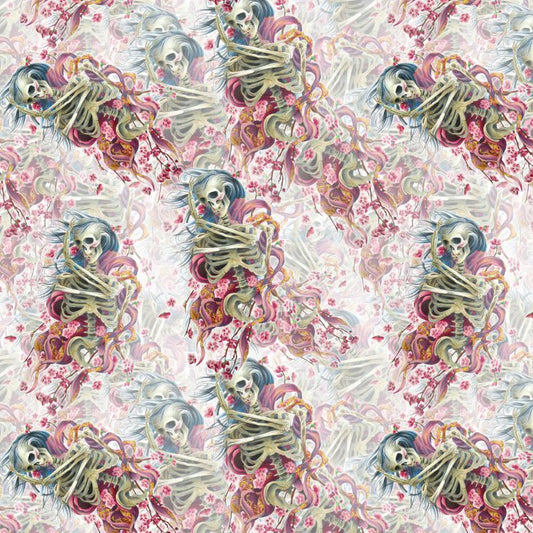 Skeletons In Bloom Peel and Stick Wallpaper Pattern