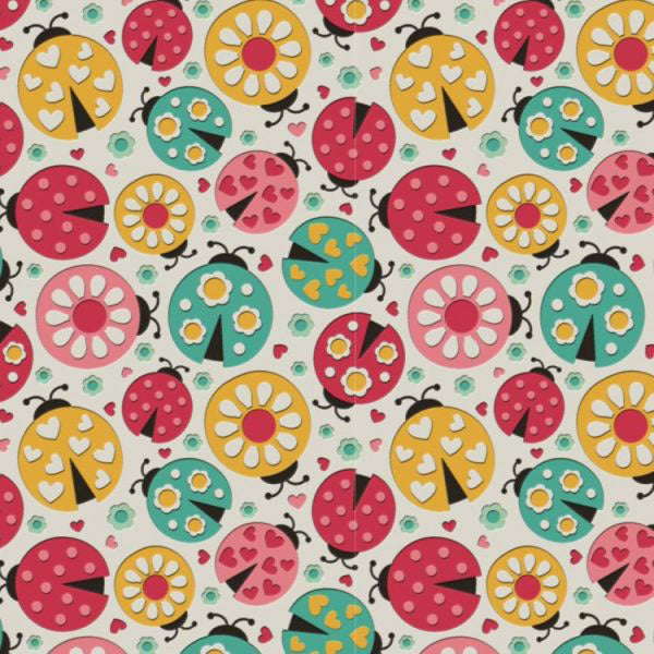 Lady Bugs and Flowers Peel and Stick Wallpaper
