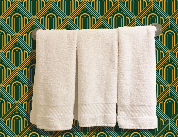 Archways Art Deco Peel and Stick Wallpaper bathroom