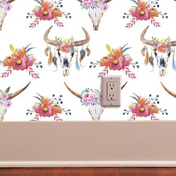 Bull Flower Peel and Stick Wallpaper