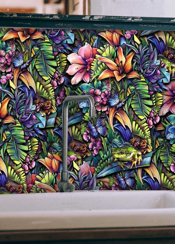 Tropical Frog Floral Peel and Stick Wallpaper